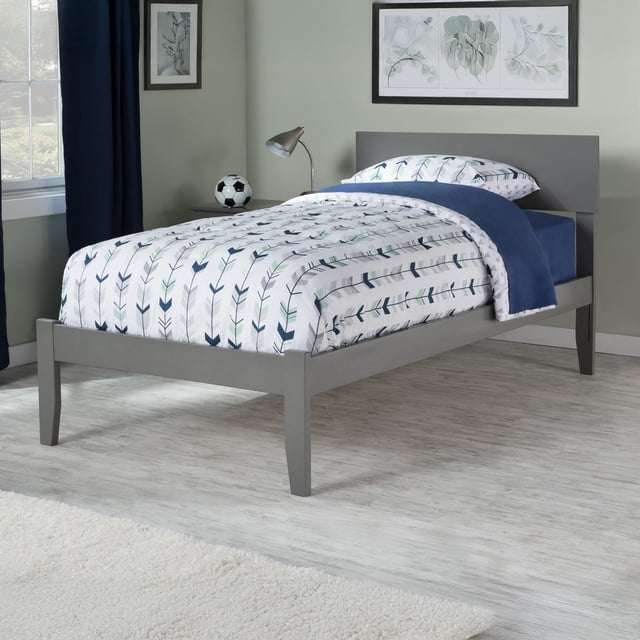 Orlando Lit Plateforme en Bois Massif Simple TG, Gris