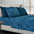 thumbnail image 3 of Lux Decor Collection Ensemble de Draps pour Lit California Très Grand - Literie 6 Pcs - Microfibre Brossée - Résistant au Rétrécissement et à la Décoloration - Entretien Facile (California Très Grand, Bleu Marine), 3 of 5