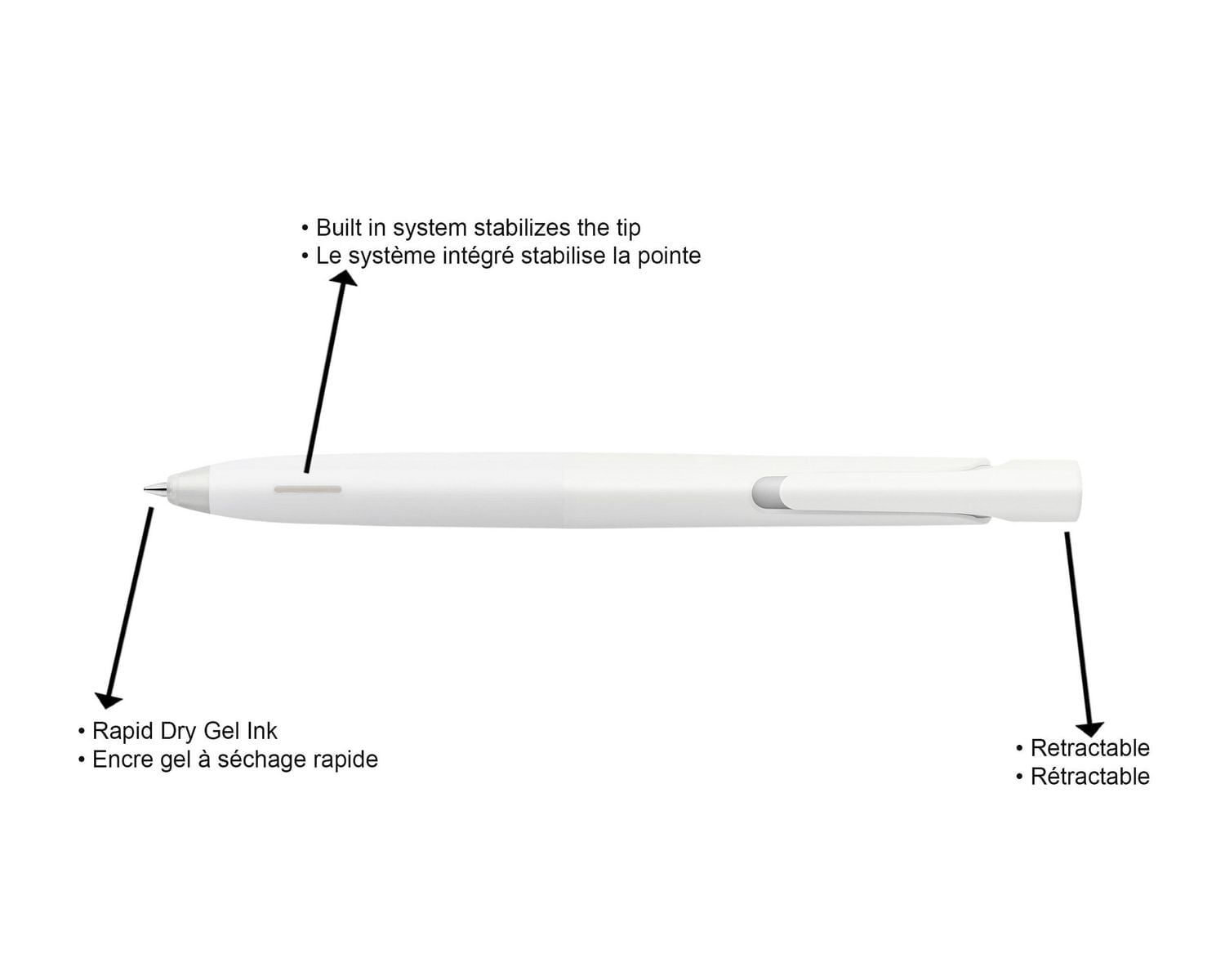 bLen stylos gel rétractables paquet de 2
