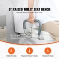 thumbnail image 2 of KFFKFF Siège de Toilette Surélevé Hauteur 5 Pouces 350 Lb pour Toilette Ronde et Allongée, 2 of 9