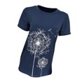 thumbnail image 1 of Becaristey T-shirts à Col Rond pour Femmes Manches Courtes Style Simple T-shirts Imprimé Floral Vêtements Accessoire de Mode Tenue Quotidienne Bleu TTG, 1 of 6