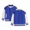 thumbnail image 4 of Girls Coats & Jackets Child Autumn Spring Long Sleeved Color Block Baseball Blue Cute Fall Tops for Girls ,5-6 Years, 4 of 4