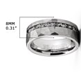 thumbnail image 3 of Men's Tungsten Carbide Ring Hammered Meteorite Wedding Band 8MM Silvertone, 3 of 4