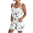 thumbnail image 1 of Penkiiy Women Rompers Summer Overalls Shorts Loose Fit Sleeveless Knot Strap Short Jumpsuits with Pockets L White, 1 of 6