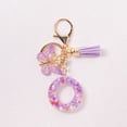 thumbnail image 1 of Lisbinx Weekly Deals Personalized Keychains Initial Letter Tassel Keychain - Purple Car Accessory for Women, Perfect for Wallets and Backpacks, 1 of 4