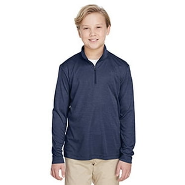 Youth Zone Sonic Heather Performance Quarter-Zip - SP DRK NVY HTH - L