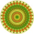 thumbnail image 1 of Ahgly Tapis Rond Lavable en Machine Intérieur Transitionnel Vert, 5 Pieds Rond, 1 of 7