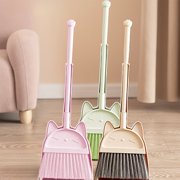 Yeciiwht Broom and Dustpan Set Cleaning Supplies Broom with Dustpan Combo Set with Stainless Steel Handle, Small Brooms and Dust Pan for Home, Office, Dormitory