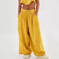 thumbnail image 2 of Womens Baggy Utility Pants Summer High Waisted Wide Leg Cargo Pants With Pockets, 2 of 6