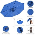 thumbnail image 4 of Costway Parasol de Marché pour Patio 10 Pieds à DEL Solaires, Inclinaison Réglable, Manivelle, Bleu, 4 of 8