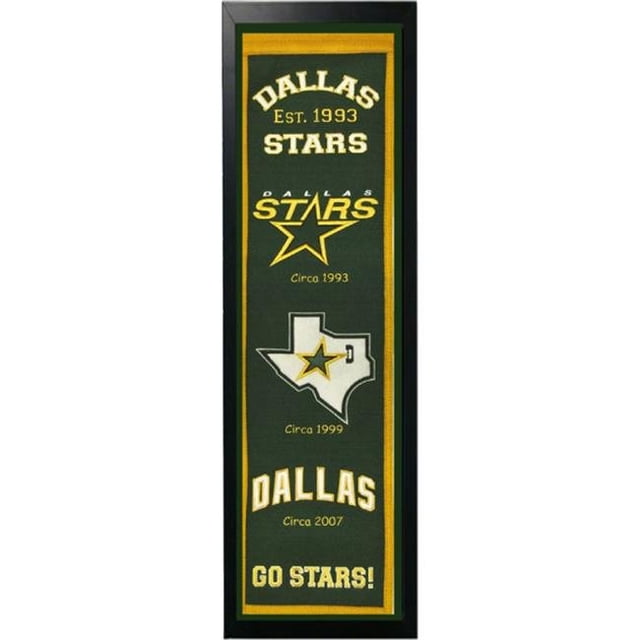 Encore Select 109-70 Dallas Stars Logo History Felt Banner - 14 x 37 in.