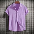 thumbnail image 1 of zanvin Hauts d'Été, Chemise Décontractée pour Homme Unie à Col Rabattu à Manches Courtes avec Fermeture à Boutons, Blouse Hawaïenne, 1 of 1