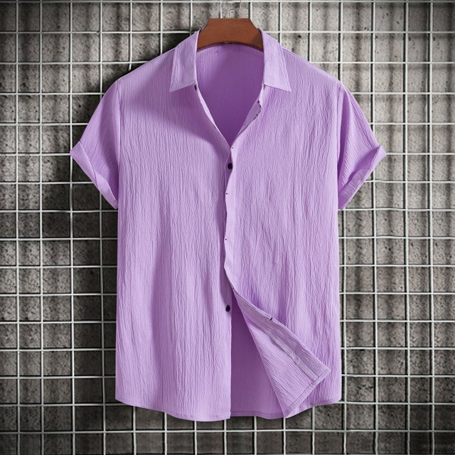 zanvin Hauts d'Été, Chemise Décontractée pour Homme Unie à Col Rabattu à Manches Courtes avec Fermeture à Boutons, Blouse Hawaïenne
