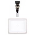 thumbnail image 1 of American Imaginations 19.5-in. W CUPC Rectangle Bathroom Undermount Sink Set In White - Black Hardware - Overflow Drain Incl. AI-31789, 1 of 7