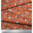 thumbnail image 3 of Soimoi polyester Crepe Fabric Leaves,White Floral & Hummingbird Printed Fabric 1 Yards 42 Inch Wide, 3 of 3