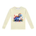 thumbnail image 5 of Pyjamas pour Enfants Garçons Ensemble de Pyjama Imprimé Dinosaure Col Rond Manches Longues Pantalon 2 Pcs Printemps Automne Pyjamas pour Enfants Beige 4 Ans-5 Ans, 5 of 5