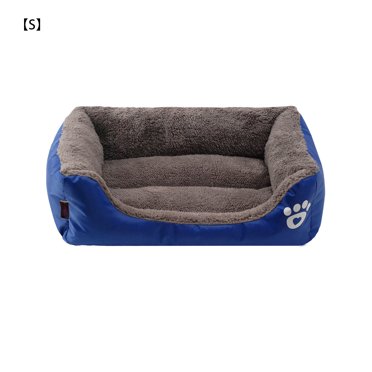 Baohd Pet House Square Movable Pet Bed Neck Support Eco-Friendly Warm Pet Sleeping Mat Dark Blue S