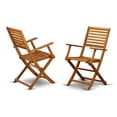 thumbnail image 1 of Pemberly Row Chaises de Salle à Manger de Patio en Bois, Huile Naturelle (Ensemble de 2), 1 of 6