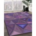 thumbnail image 3 of Ahgly Company Machine Washable Indoor Rectangle Transitional Purple Jam Purple Area Rugs, 3' x 5', 3 of 7