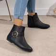 thumbnail image 5 of Mareep Women's Solid Color Solid Color Plus Size Thick Heel Pointed Buckle Short Boots Shoes Beautiful Gift Shoes Clearance, 5 of 5