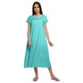 thumbnail image 1 of Moomaya Robe de Nuit en Coton Unie pour Femmes à Manches Courtes, 1 of 6