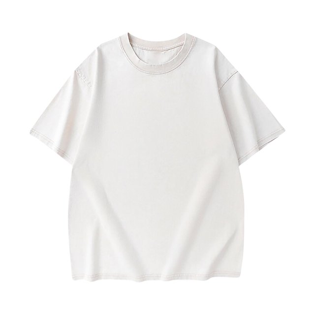 Styesk T-Shirts pour Hommes Vintage Couleur Unie Manches Courtes Col Rond