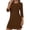Brown, variant on Fsgntruao Summer Dresses for Women 3/4 Sleeve V-Neck Casual Sundresses T-Shirt Dress Fashion Beach Vacation Clothes S-2XL
