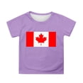 thumbnail image 1 of T-shirt à Manches Courtes pour Filles de la Fête du Canada, Col Rond d'Été, Coupe Décontractée, Chandails de Base, 1 of 4