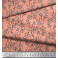 thumbnail image 3 of Soimoi Poly Georgette Fabric Leaves & Floral Block Decor Fabric Printed Yard 52 Inch Wide, 3 of 3
