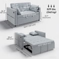 thumbnail image 3 of HOMCOM Sofa Bed, Pull Out Sleeper Sofa w/ USB Charging, Adjustable Backrest, 3 of 10