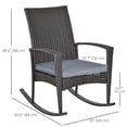 thumbnail image 2 of CoSoTower Outdoor PE Rattan Rocking Chair, Garden Glider Rocking Chair, Wicker Patio Chair Set with Armrest and Cushion, Grey, 2 of 7
