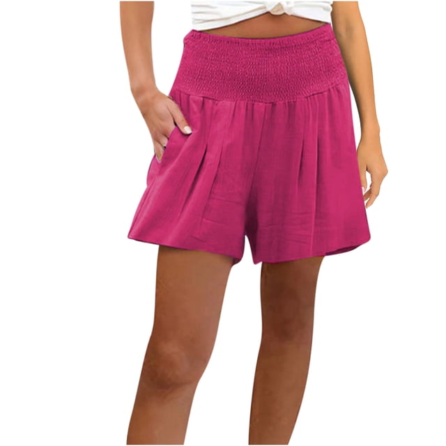 FNFYFH Clearance Womens Running Loose Fit Solid Color Summer Training Shorts Quick Dry Athletic Shorts,Hot Pink