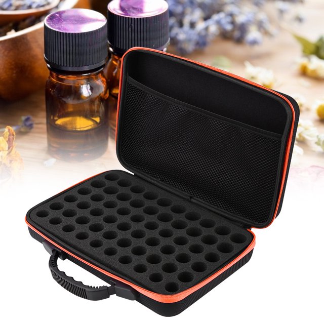 NIKOU Oils Carrying Case, Hard Shell Exterior Storage Organizer 60 Bottles for Bottles 5ml,15ml(??)