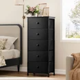 thumbnail image 3 of GUNAITO Commode Haute pour Chambre avec 5 Tiroirs Commode Bac de Rangement en Tissu Noir, 3 of 10