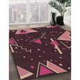 thumbnail image 3 of Ahgly Company Tapis d'Intérieur Lavable à la Machine, Carré, Transitionnel, Rouge Cerise, Tapis de Zone, 7 Pieds Carré, 3 of 7