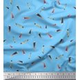 thumbnail image 1 of Soimoi Rayon Fabric Colorful Feather Printed Fabric 1 Yard 42 Inch Wide, 1 of 5
