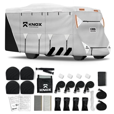 KNOX 2nd Gen Class C RV Cover, Anti-Tear APEX Fabric, Fits Class C RVs, travel trailers and Motorhomes, Camper Cover Includes Ladder cover, Wheel Covers and Gutter Covers - Size 29-32 ft