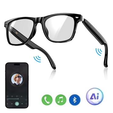 Smart Bluetooth Glasses for Men and Women with Voice intelligent assistant, Music Playback, Hands-Free Calls, UV&Blue Light Protection Remove it will Automatically Shut Down
