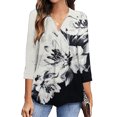 thumbnail image 2 of RKSTN Chemisiers Décontractés Boho à Imprimé Floral pour Femmes, Col en V, Manches Longues, Automne, Hauts à Imprimé Floral, Blouses Amples, Chemises, 2 of 6