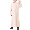 thumbnail image 2 of Boys' Lightweight Muslim Robe - Breathable Arab Middle Eastern Thobe with Pockets, Zip-Up Loungewear for Summer, 2 of 9