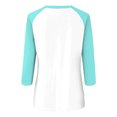 thumbnail image 5 of TSADFHJI Chemises pour Femmes Tendance 2024 Haut à Manches 3/4 d'Été Décontracté Polyvalent Raglan Col Rond Chemise Décontractée TG Vert Menthe, 5 of 5