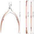 thumbnail image 2 of Cuticle Trimmer with Cuticle Pusher, XUNXMAS Cuticle Remover Cutter Nipper Scissor and Triangle Cuticle Nail Pusher Peeler Scraper, Durable Dead Skin Clipper Manicure Pedicure Tools (Rose Gold), 2 of 13