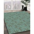 thumbnail image 3 of Ahgly Company Tapis d'Intérieur Ronds Transitionnels Lavables à la Machine, Vert Aqua Marin Moyen, 8 Pieds Rond, 3 of 7