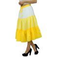 thumbnail image 4 of Bimba Flaired Cotton Boho Summer Skirt Elastic Waist Mid-Calf Ruffle Skirts, 4 of 7