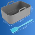 thumbnail image 2 of 2 Pcs Pot en Silicone pour Friteuse à Air Chaud Compatible avec Friteuses à Double Panier Ninja Doublure Réutilisable avec Poignée Brosse à Huile Tapis de Cuisson en Silicone pour Friteuse à Air, 2 of 9