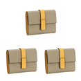 thumbnail image 4 of pitrice Leather Women Purse Rectangular Trifold for Zipper Hasp Stylish Card Holder Photo Folder Wallet Notecase Birthday Gift Grey 3Set, 4 of 6