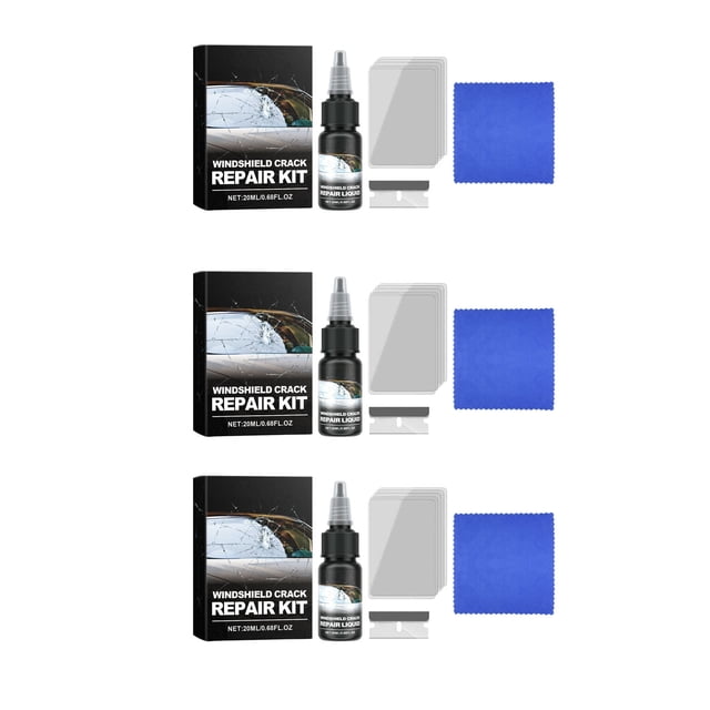 Chmadoxn Liquide de Réparation de Fissures de Pare-Brise Kit de Réparation de Fissures de Pare-Brise Kit de Réparation de Verre Kit de Réparation de Pare-Brise 20 ml Fluide de Réparation de Fissures