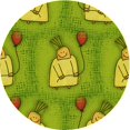 thumbnail image 1 of Ahgly Tapis Rond Lavable en Machine Intérieur Transitionnel Vert Caméléon, 3 Pieds Rond, 1 of 7