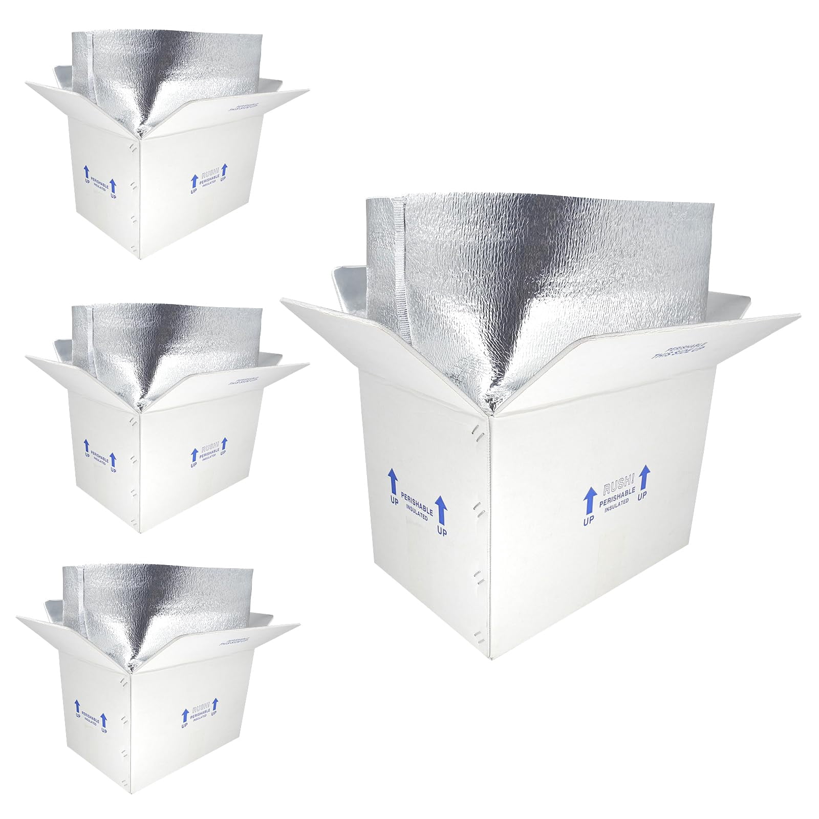 15x10x11" Insulated Shipping Box, Perishable Cooler for Frozen Food Styrofoam Boxes for Cold Shipping Perishables Packaging Insulated Carton with Aluminum Foil Liner