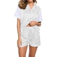 thumbnail image 1 of Besolor Pyjama d'Été pour Femme, Tenue de Nuit Décontractée à Manches Courtes, Chemise Boutonnée avec et Ensembles, Tenue de Détente, Pjs, 1 of 4